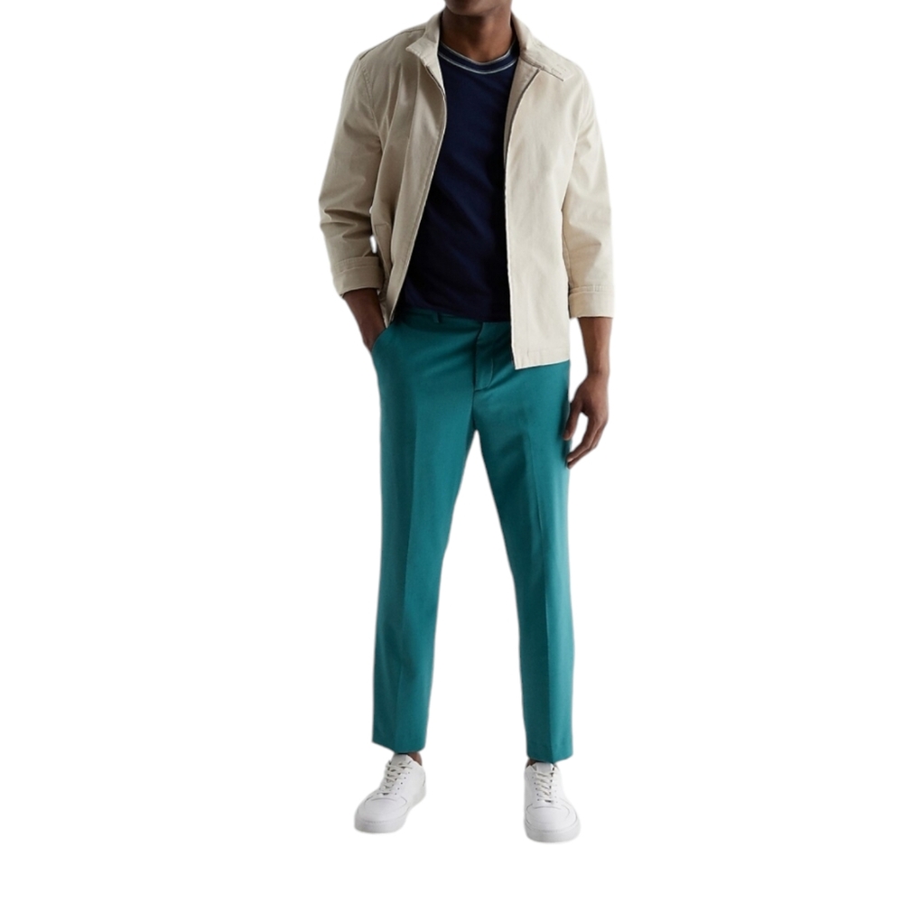 Express Mens Extra Slim  Wool-Blend Modern Tech Teal Suit Pants Size 32x30 - Picture 3 of 8